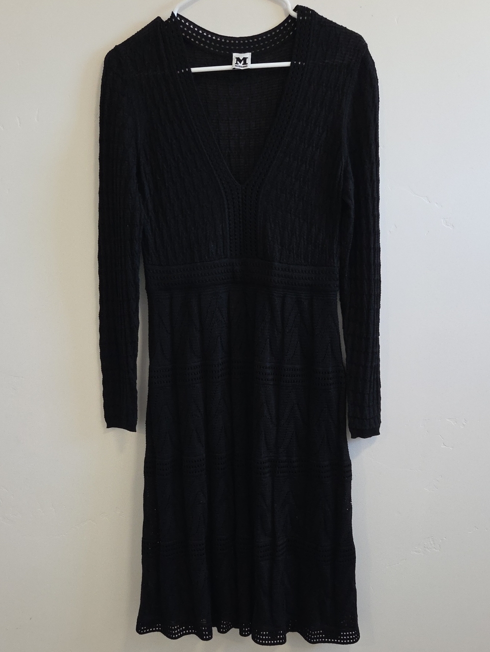 Missoni Black Textured V‑Neck Knit Dress